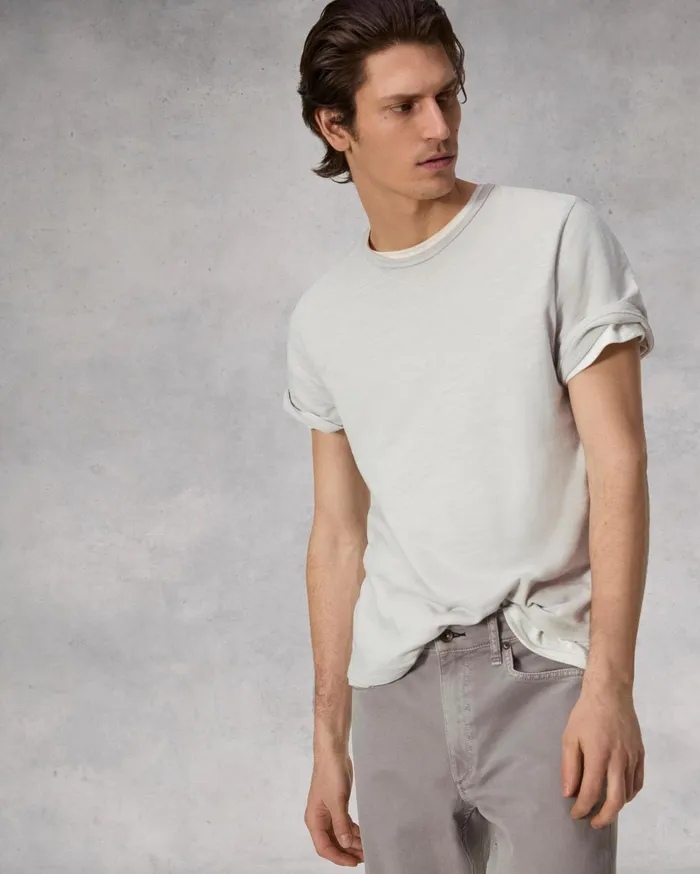Men Rag and Bone TShirts Classic Flame Tee Light Grey