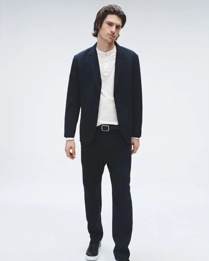 Men Rag and Bone TShirts Classic Long Sleeve Crewneck Henley In Black Men Rag and Bone TShirts Classic Long Sleeve Crewneck Henley In Black