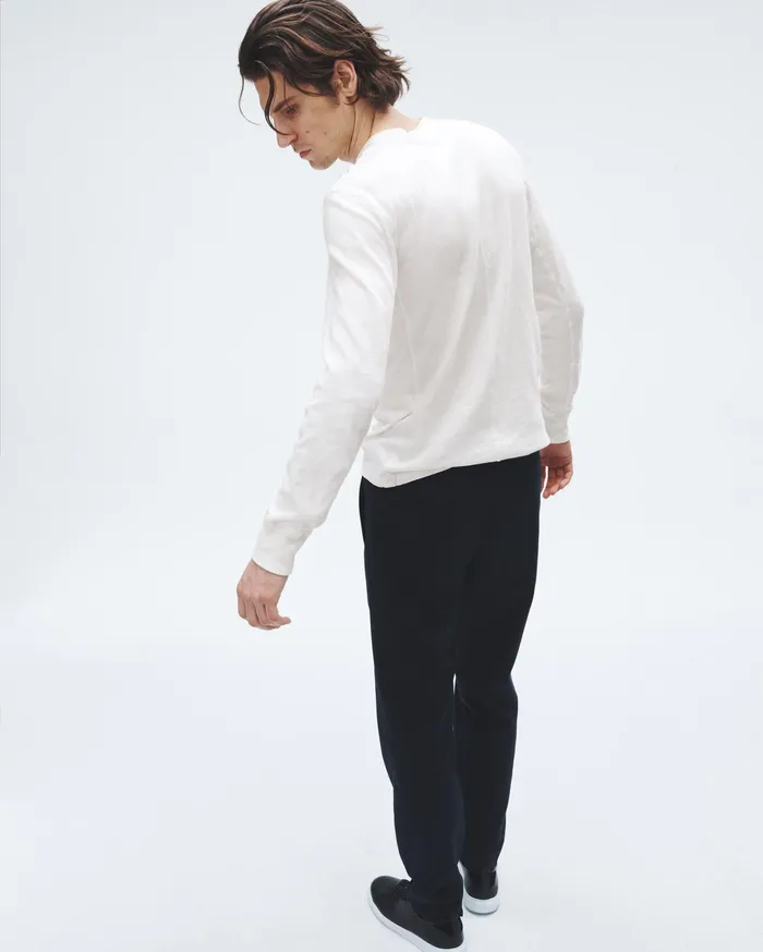 Men Rag and Bone TShirts Classic Long Sleeve Crewneck Henley In Black Men Rag and Bone TShirts Classic Long Sleeve Crewneck Henley In Black