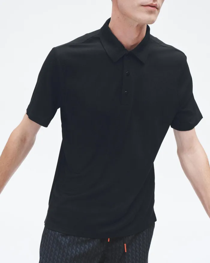 Men Rag and Bone TShirts Pursuit Tech Jersey Polo Black Men Rag and Bone TShirts Pursuit Tech Jersey Polo Black