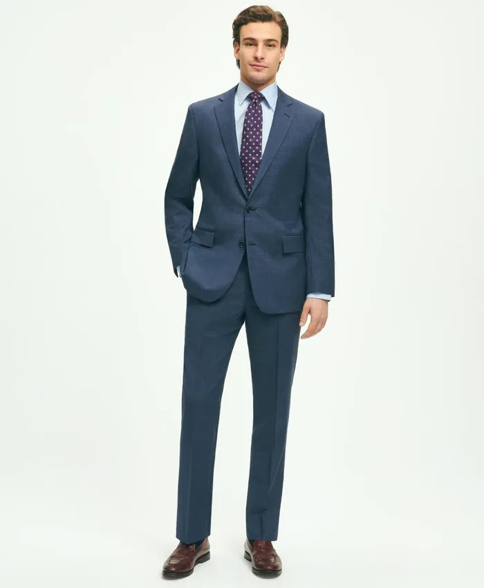 Men Regent Fit Check 1818 Suit Navy Brooks Brothers Suits