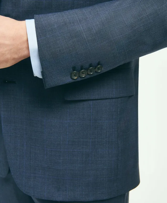 Men Regent Fit Check 1818 Suit Navy Brooks Brothers Suits