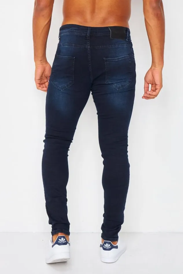 Men Ripped Brentiny Jean In Dark Blue Grey Brentiny Paris Jeans