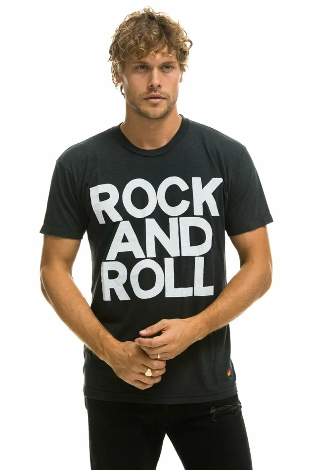 Men ROCK AND ROLL TEE 8211 CHARCOAL Aviator Nation Tees
