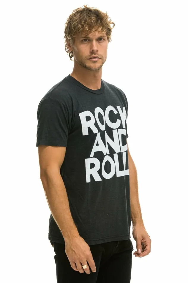 Men ROCK AND ROLL TEE 8211 CHARCOAL Aviator Nation Tees