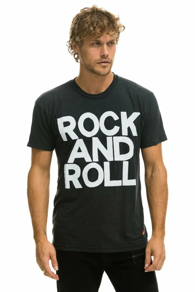 Men ROCK AND ROLL TEE 8211 CHARCOAL Aviator Nation Tees