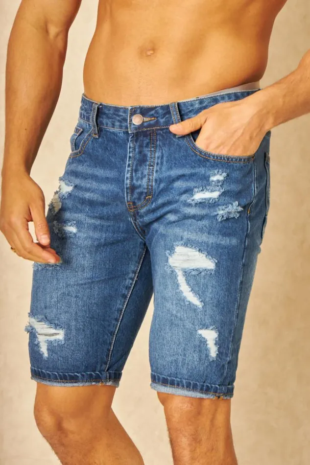 Men Short Bleu Dlav Blue Brentiny Paris Shorts