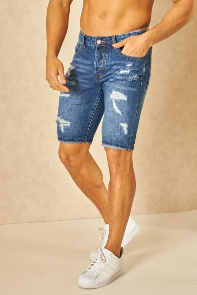 Men Short Bleu Dlav Blue Brentiny Paris Shorts