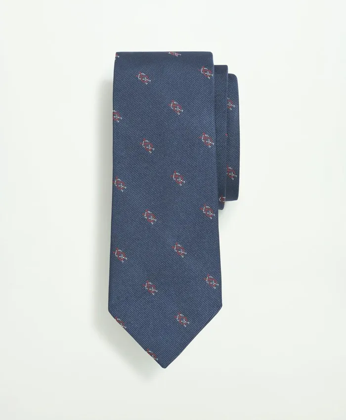 Men Silk Nautical Knot Pattern Tie Navy Brooks Brothers Ties and Pocket Squares
