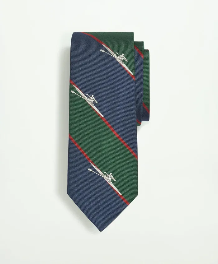 Men Silk Rep Rower Tie Navy Multi Brooks Brothers Ties and Pocket Squares