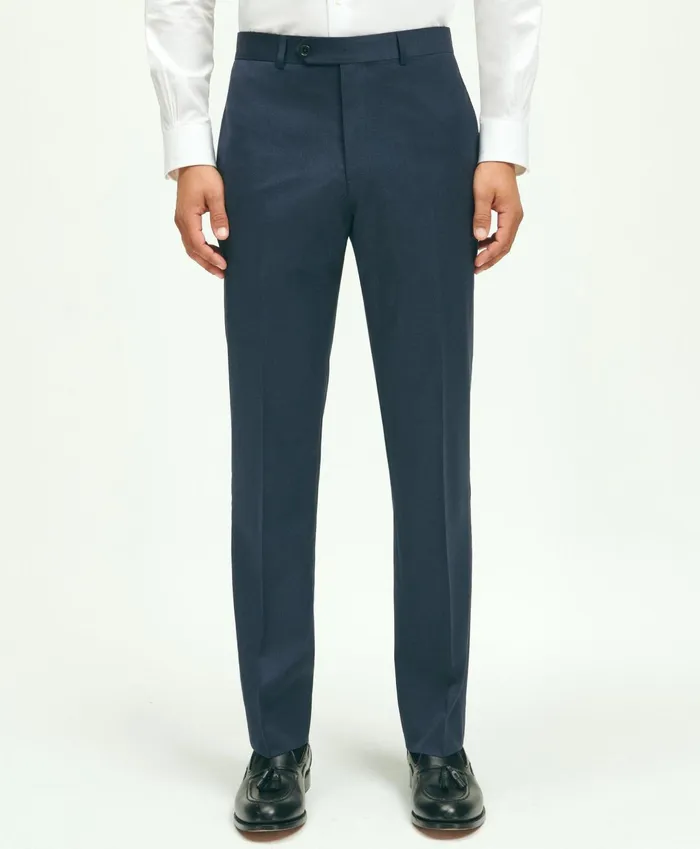 Men Slim Fit Wool 1818 Dress Pants Blue Brooks Brothers Dress Pants