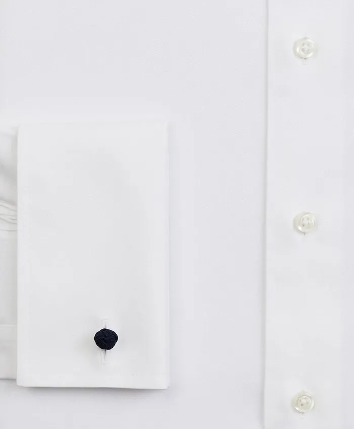 Men Stretch Madison RelaxedFit Dress Shirt NonIron Pinpoint Ainsley Collar French Cuff White Brooks Brothers Dress Shirts