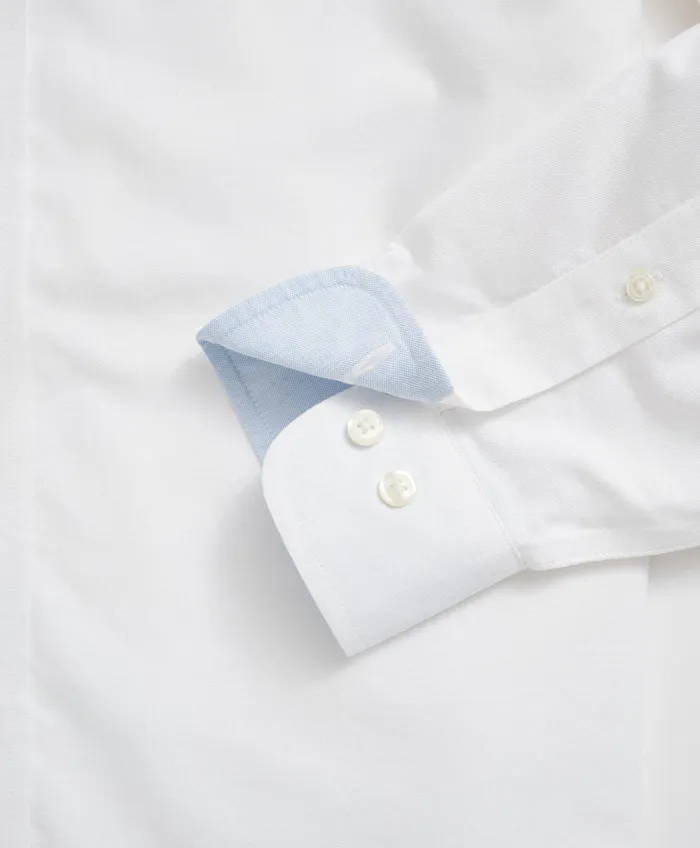 Men Stretch Madison RelaxedFit Sport Shirt NonIron Oxford White Brooks Brothers Sport Shirts
