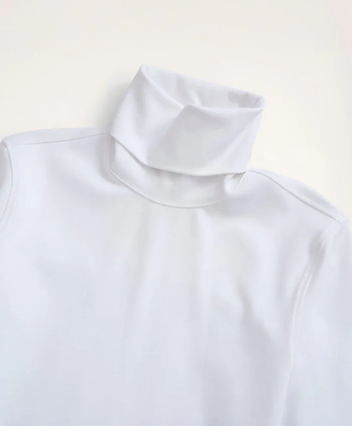 Men Stretch Supima Cotton Turtleneck White Brooks Brothers TShirts and Sweats