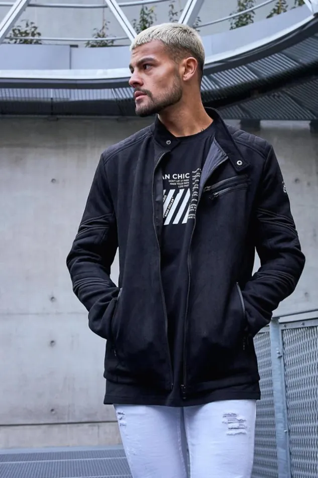 Men Suede Jacket In Black 8211 Project X 8211 2030070 Black Brentiny Paris Jackets