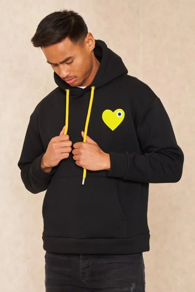 Men Sweat Capuche Coeur Brod Noir Black Brentiny Paris Sweatshirts and Pullovers Men Sweat Capuche Coeur Brod Noir Black Brentiny Paris Sweatshirts and Pullovers