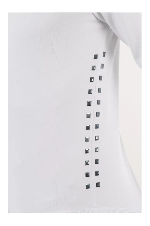 Men Sweater Studded On The Sides White Brentiny Paris Sweatshirts and Pullovers