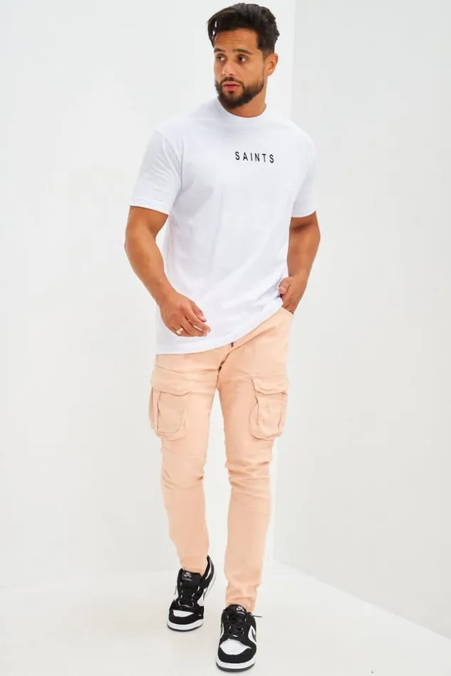 Men TShirt Basique Oversize Floqu Saints Ivoire White Brentiny Paris TShirts Men TShirt Basique Oversize Floqu Saints Ivoire White Brentiny Paris TShirts