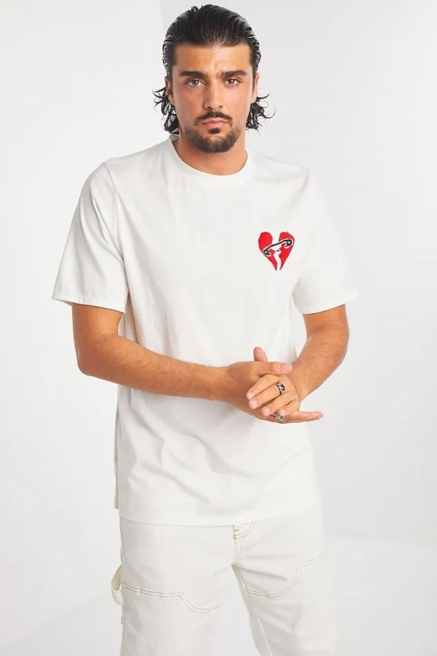 Men TShirt Blanc Coeur Bris White Brentiny Paris TShirts