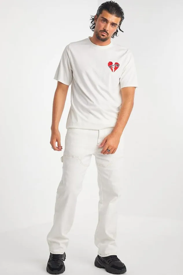Men TShirt Blanc Coeur Bris White Brentiny Paris TShirts