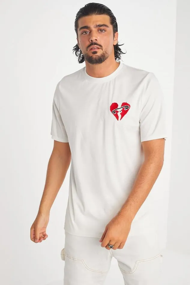 Men TShirt Blanc Coeur Bris White Brentiny Paris TShirts