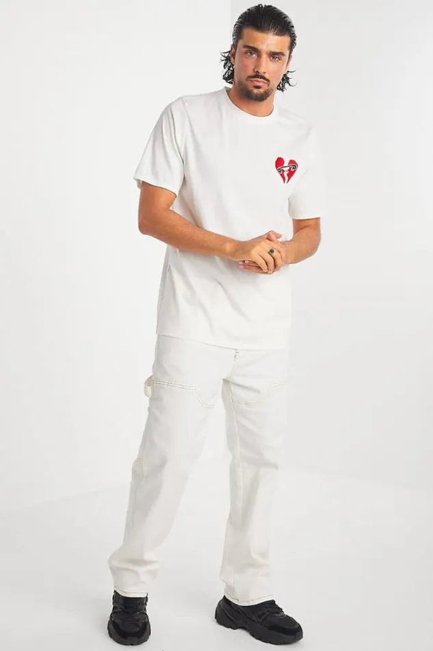 Men TShirt Blanc Coeur Bris White Brentiny Paris TShirts