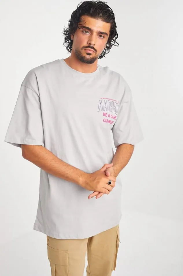 Men TShirt Gris Aarhon Avec Ours Basketteur Grey Brentiny Paris TShirts