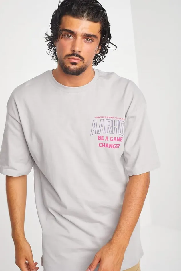 Men TShirt Gris Aarhon Avec Ours Basketteur Grey Brentiny Paris TShirts