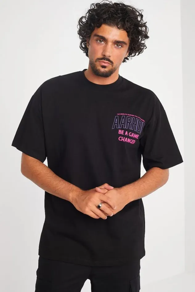 Men TShirt Noir Aarhon Avec Ours Basketteur Black Brentiny Paris TShirts