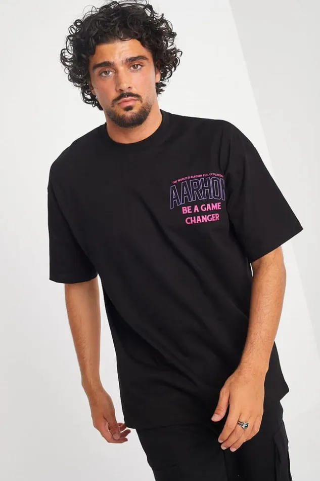 Men TShirt Noir Aarhon Avec Ours Basketteur Black Brentiny Paris TShirts