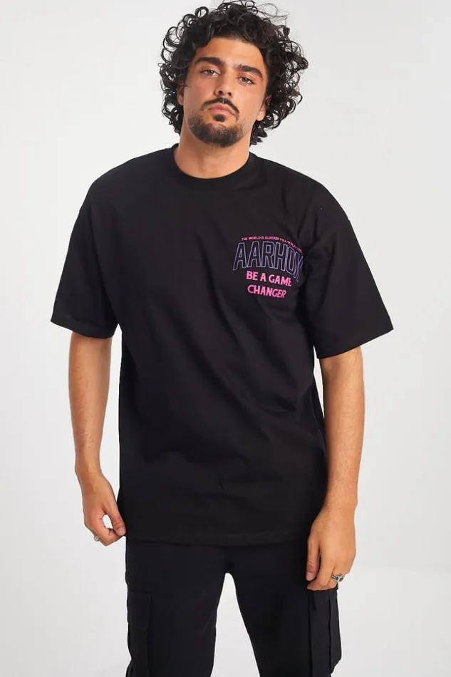Men TShirt Noir Aarhon Avec Ours Basketteur Black Brentiny Paris TShirts