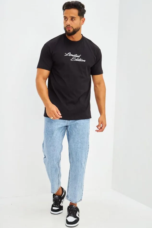 Men TShirt Oversized Floqu Limited Edition Blanc Black Brentiny Paris TShirts