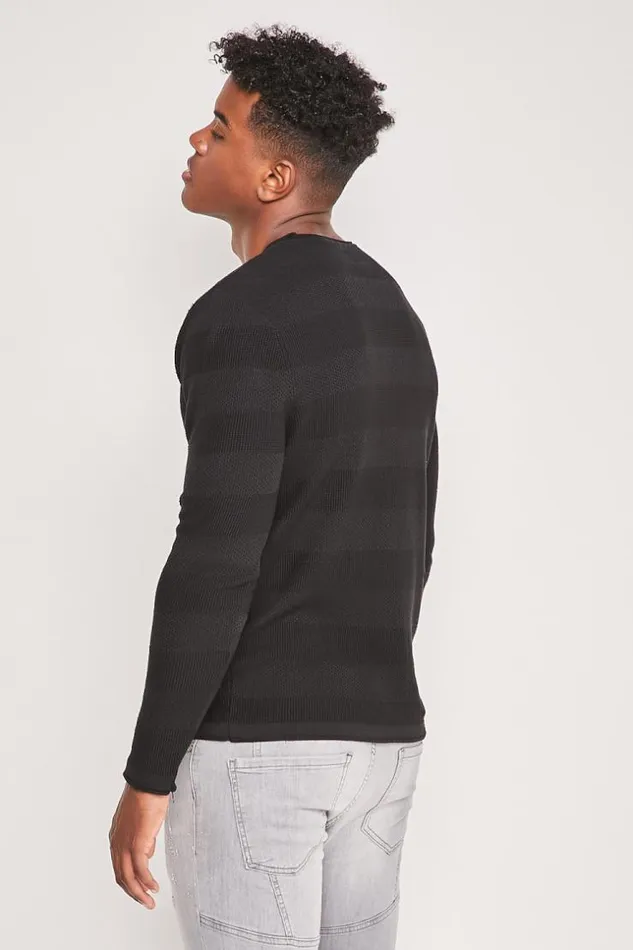 Men Thin Black LongSleeved Sweater Brentiny Paris Sweatshirts and Pullovers