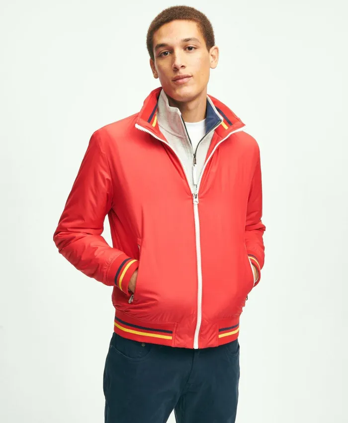 Men ThreeSeason Windbreaker Red Brooks Brothers Coats and Jackets