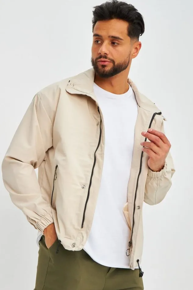 Men Veste Beige Col Montant Beige Brentiny Paris Jackets