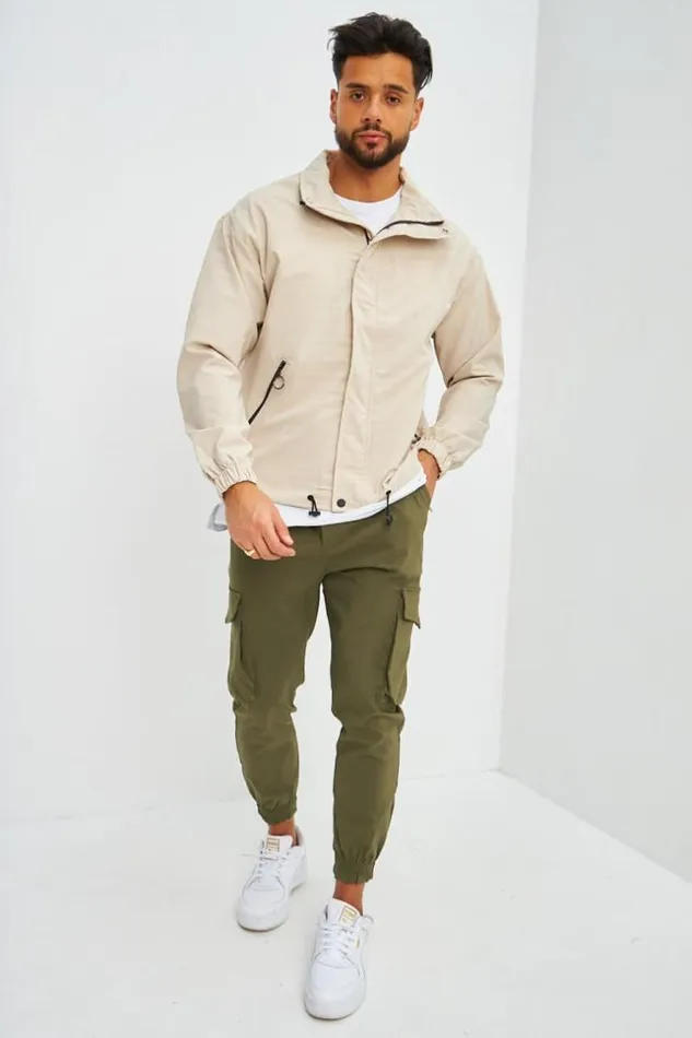 Men Veste Beige Col Montant Beige Brentiny Paris Jackets