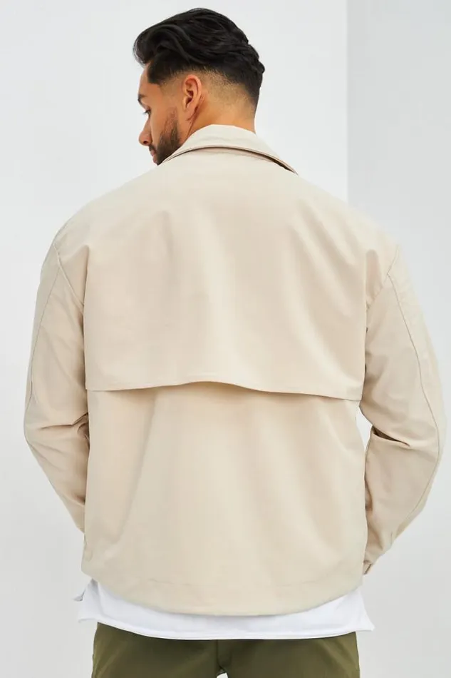 Men Veste Beige Col Montant Beige Brentiny Paris Jackets