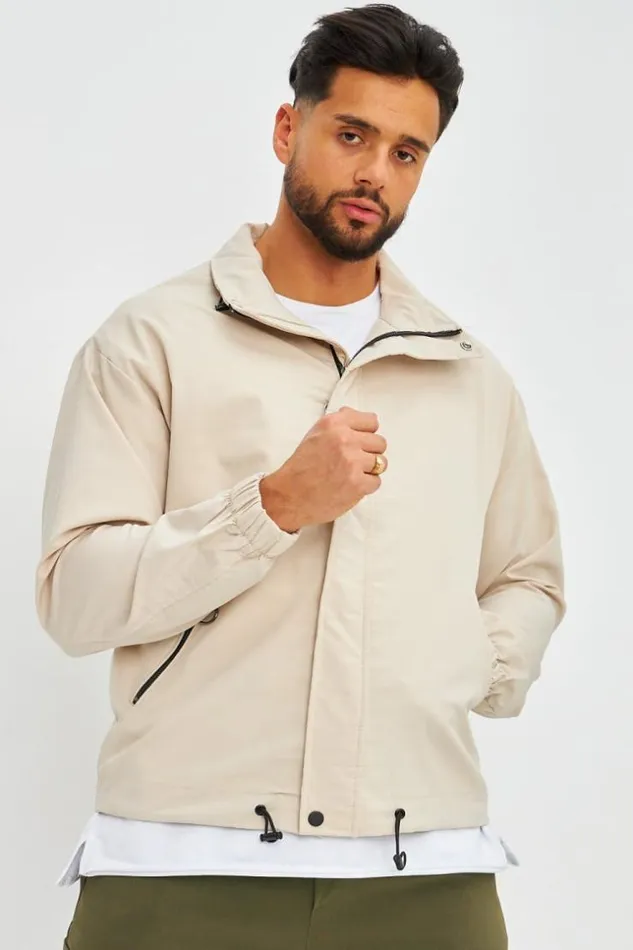 Men Veste Beige Col Montant Beige Brentiny Paris Jackets