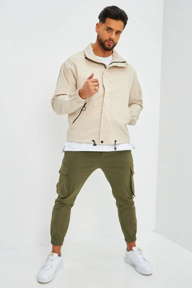 Men Veste Beige Col Montant Beige Brentiny Paris Jackets