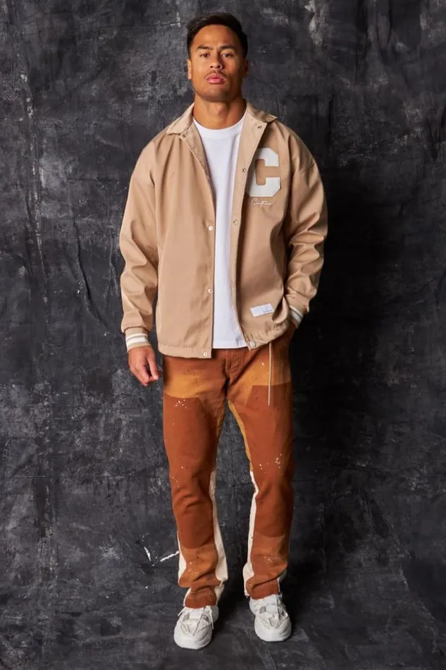Men Veste Beige Fonc Brode 034Couture034 Darkbeige Brentiny Paris Jackets
