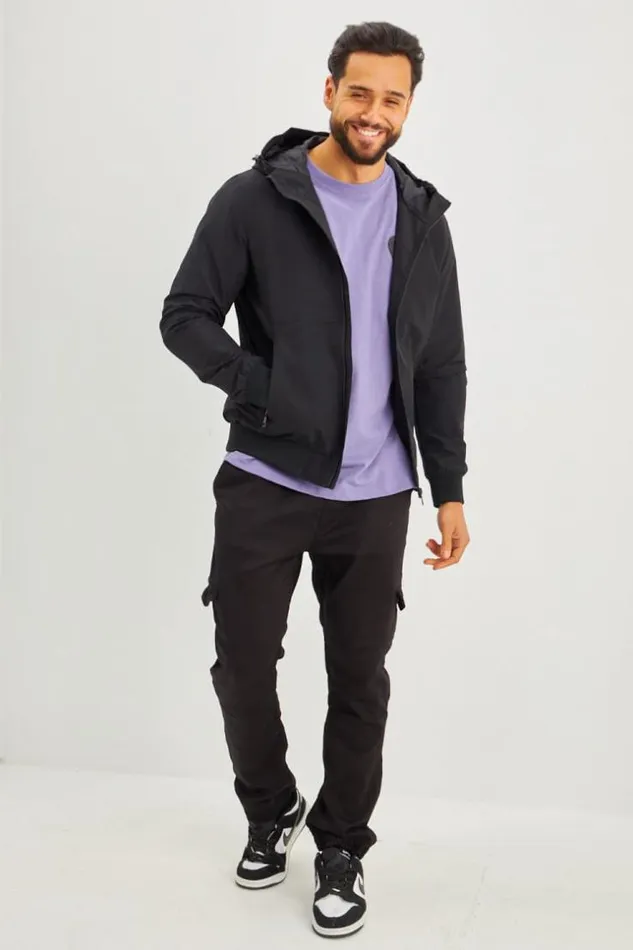 Men Veste Capuche Noire Black Brentiny Paris Jackets