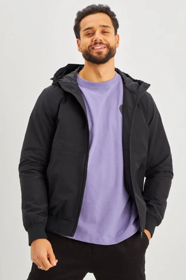 Men Veste Capuche Noire Black Brentiny Paris Jackets