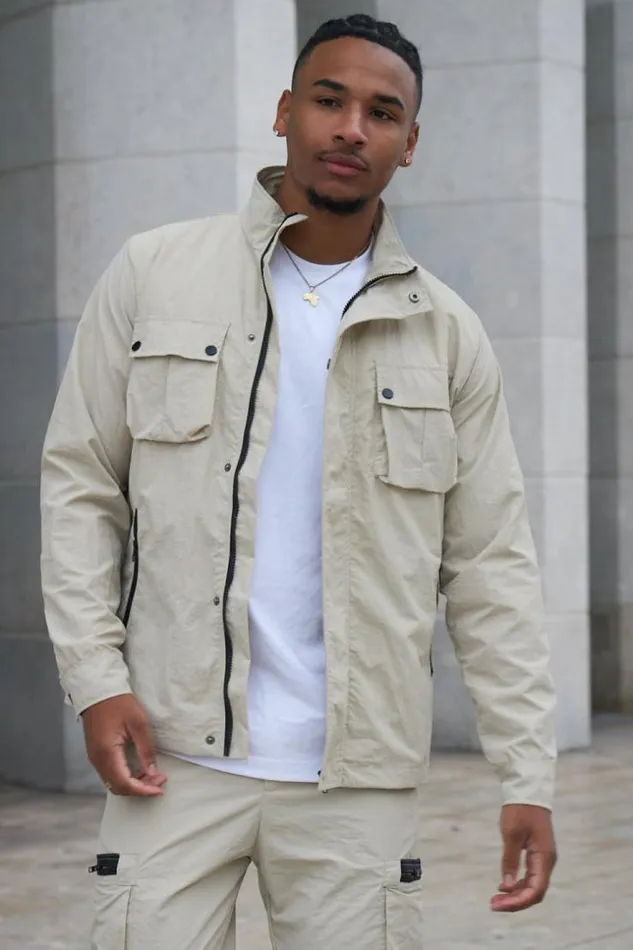 Men Veste En Toile Beige Beige Brentiny Paris Jackets