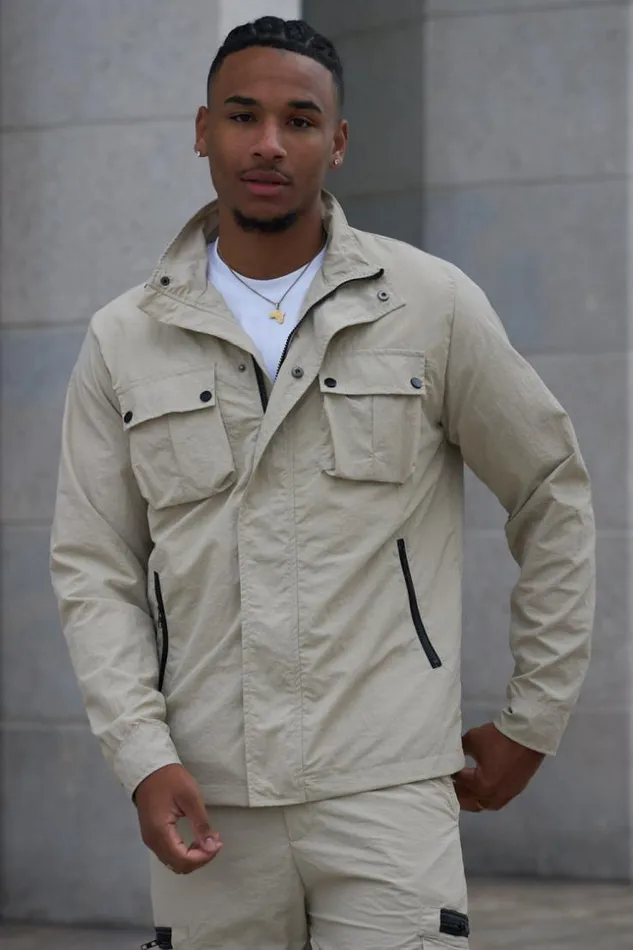 Men Veste En Toile Beige Beige Brentiny Paris Jackets