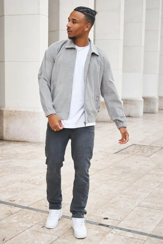 Men Veste En Velours Ctel Grise Grey Brentiny Paris Jackets