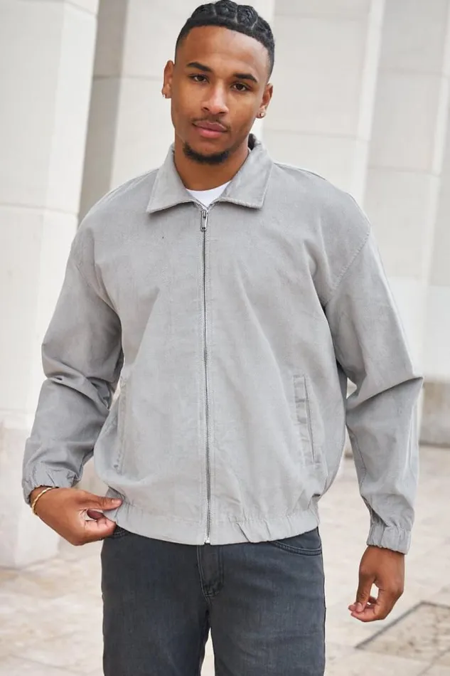 Men Veste En Velours Ctel Grise Grey Brentiny Paris Jackets