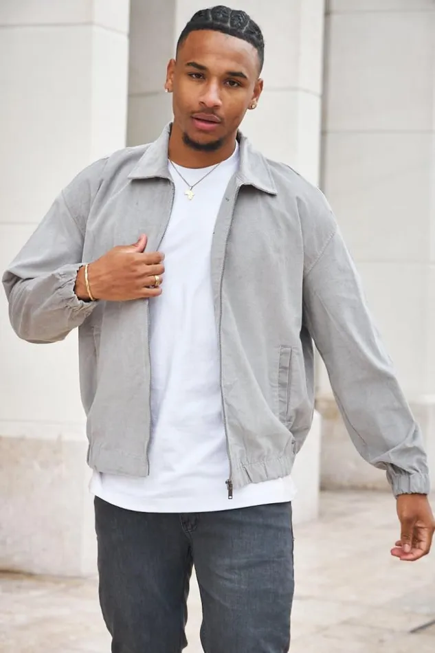 Men Veste En Velours Ctel Grise Grey Brentiny Paris Jackets