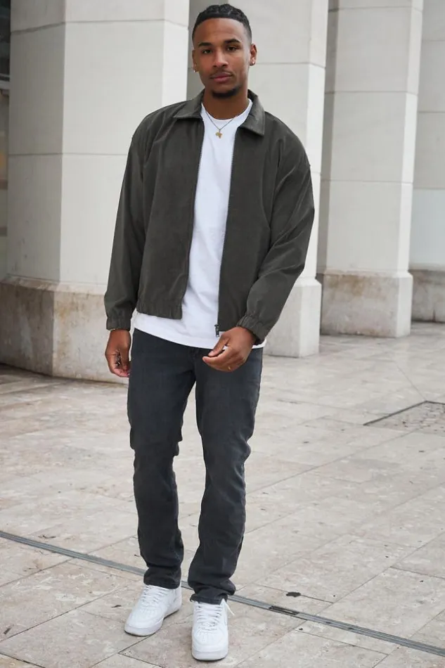 Men Veste En Velours Ctel Kaki Khaki Brentiny Paris Jackets