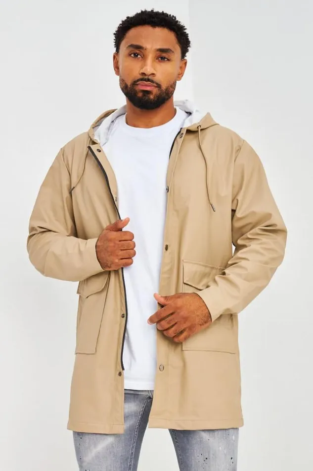Men Veste MiLongue Beige Fonc Capuche En Simili Cuir Mat Darkbeige Brentiny Paris Jackets Men Veste MiLongue Beige Fonc Capuche En Simili Cuir Mat Darkbeige Brentiny Paris Jackets