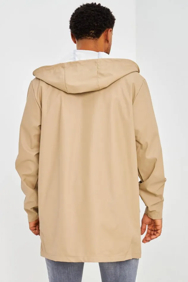 Men Veste MiLongue Beige Fonc Capuche En Simili Cuir Mat Darkbeige Brentiny Paris Jackets Men Veste MiLongue Beige Fonc Capuche En Simili Cuir Mat Darkbeige Brentiny Paris Jackets